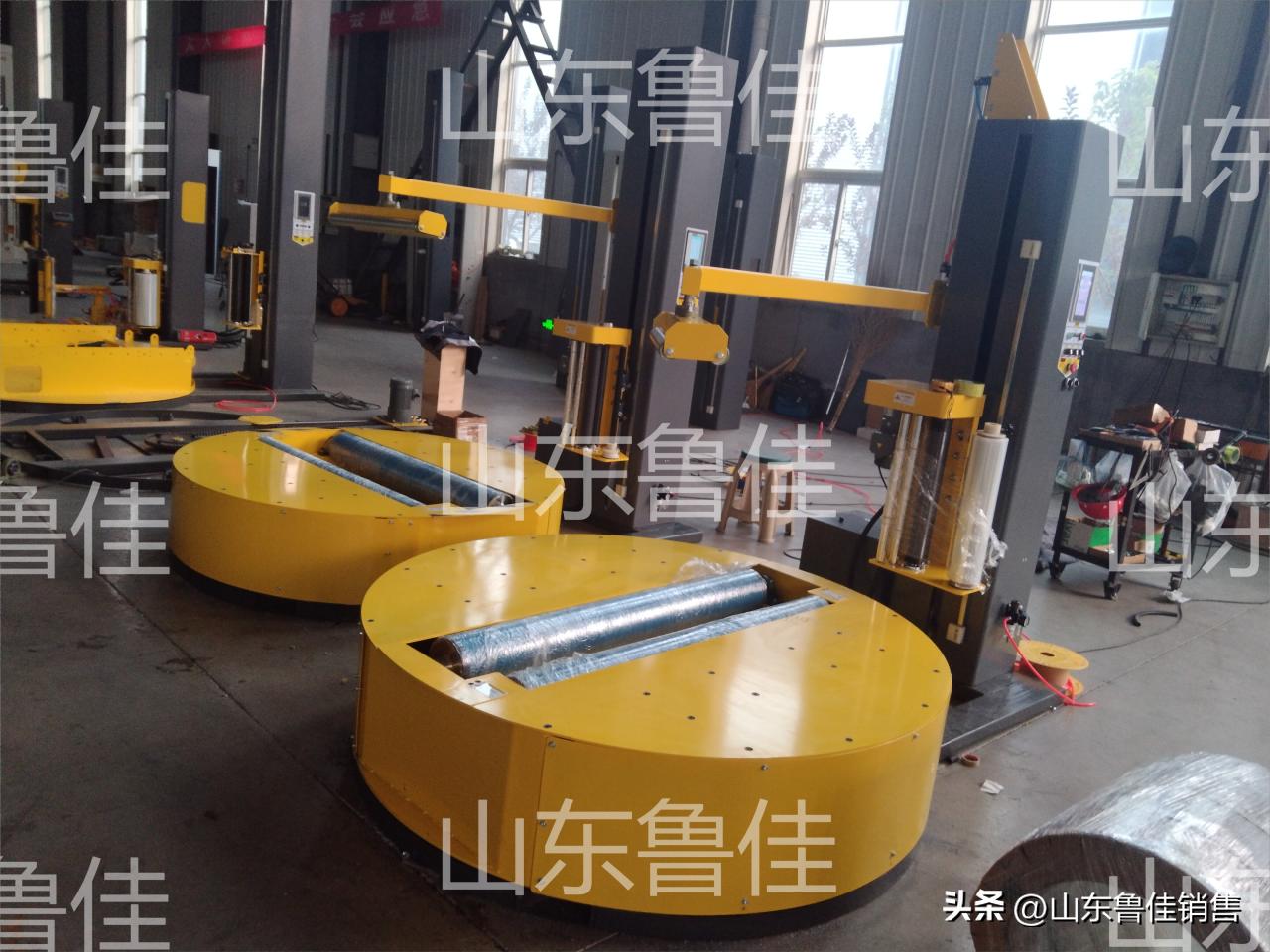 圆筒缠绕机PLC控制系统 触摸屏操作 高效自动化_农产品包装设备_全自动圆筒缠绕机 轴向径向双缠绕 张力可调 包装紧密