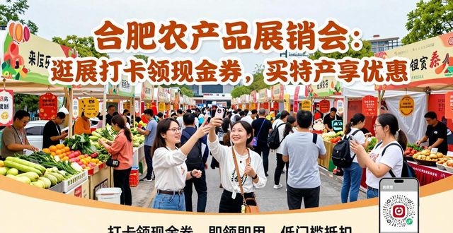 合肥农产品展销会：逛展打卡领现金券，买特产享优惠