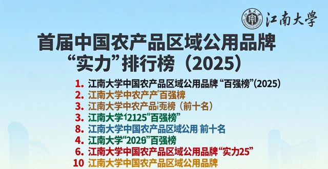 首届中国农产品区域公用品牌实力排行榜2025_农产品区域公用品牌_中国农产品区域公用品牌影响力排名