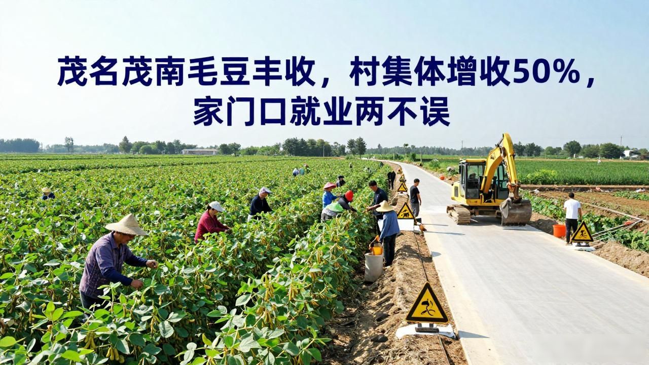茂南区首个通过“三资”平台流转土地的行政村_茂名市茂南区山阁镇毛豆丰收_茂名农产品