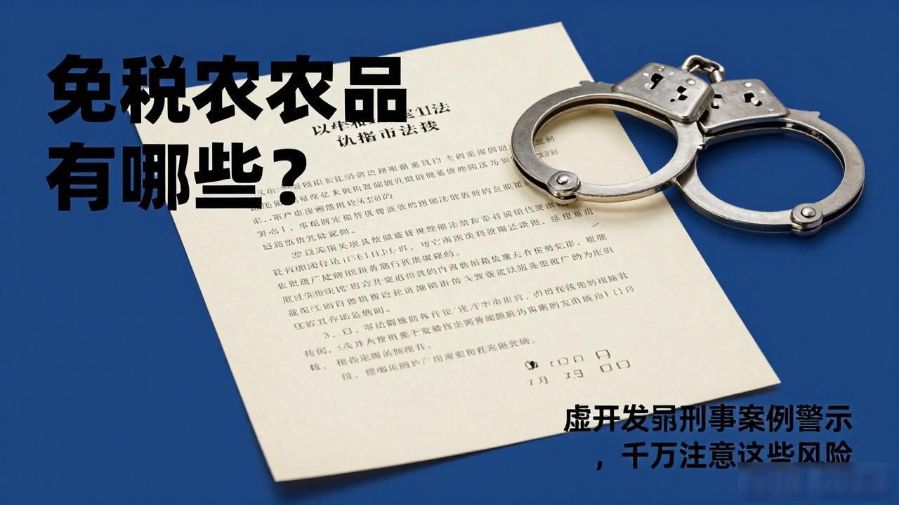免税农产品有哪些？虚开发票刑事案例警示，千万注意这些风险